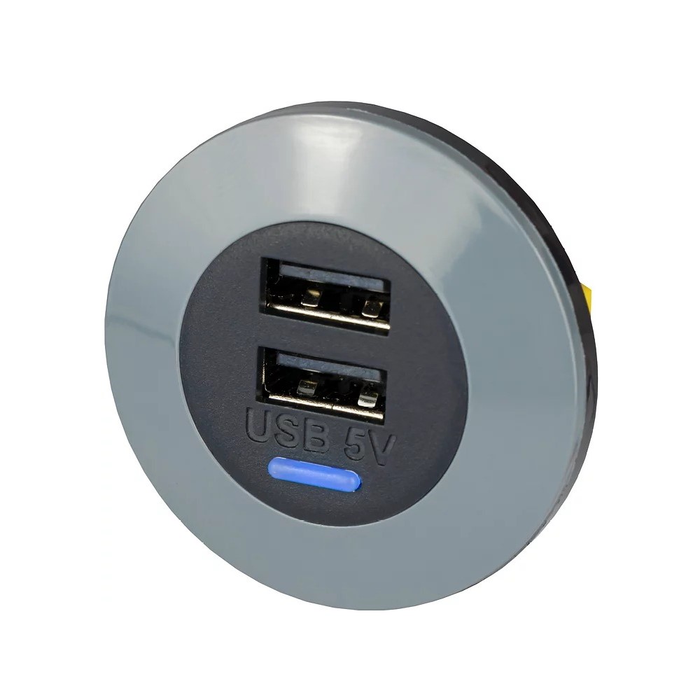 Alfatronix PVPWP-AAFF Slimline IP65 Double USB A Charger – Grey Front Fit