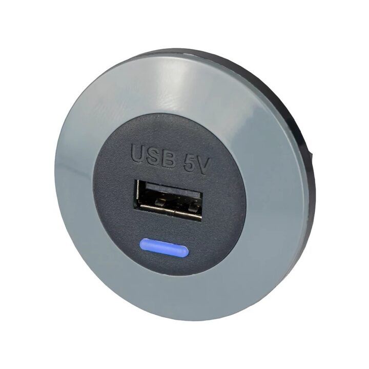 Alfatronix PVPWP-AFF Slimline IP65 Single USB A Charger - Grey Front Fit