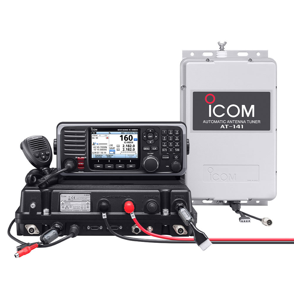 Icom M804 MF/HF SSB Transceiver & AT141 Antenna Tuner Unit – 24V