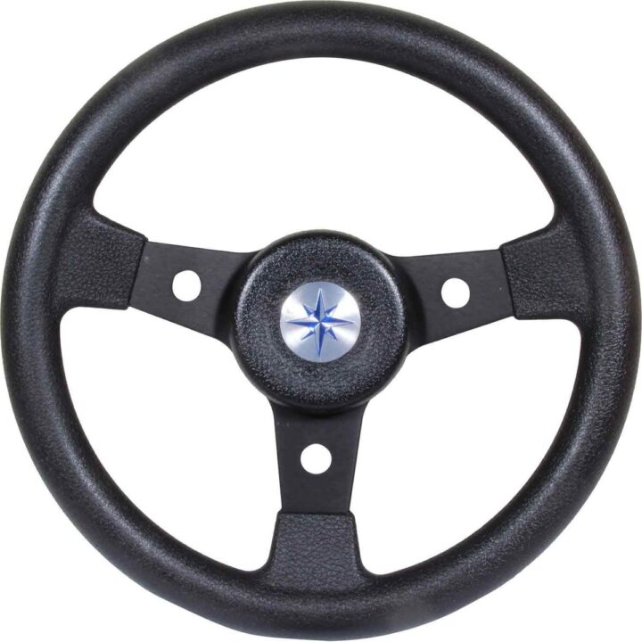 Ultraflex Black Aluminium Sports Steering Wheel with Padded Rim 310mm