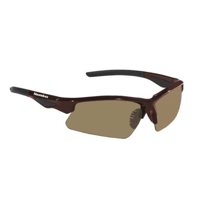 Snowbee Classic Wrap-Around Open Frame Sunglasses - Brown/Amber