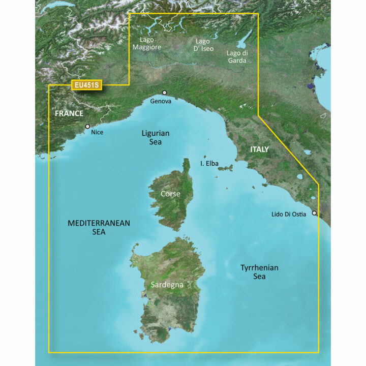 Garmin BlueChart G3 Vision - VEU451S: Ligurian Sea - Corsica & Sardinia