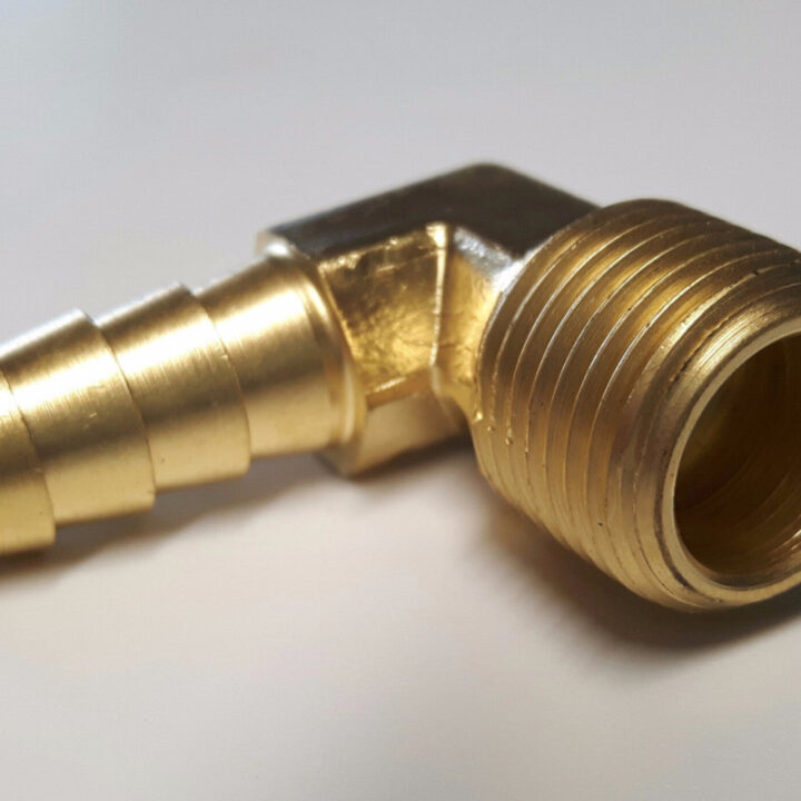 Brass 3/8"NPT - 3/8" Hose Barb Elbow Fitting