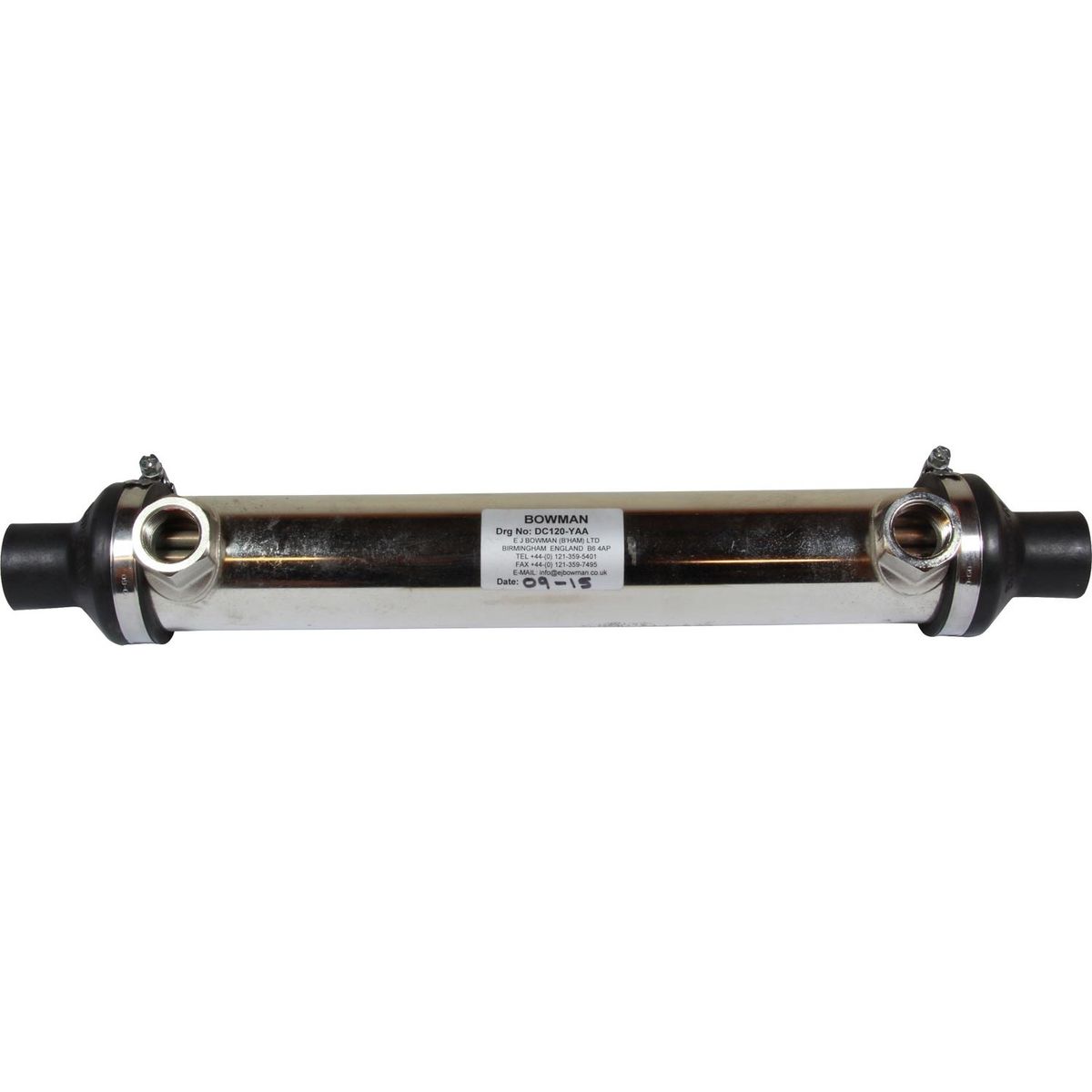 Bowman DC120 Oil Cooler (107HP / 1/2″ BSP Oil / 22mm ID Water)