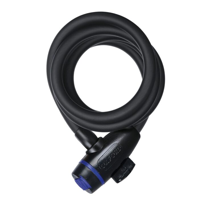 Oxford Self-Coiling Tensile Steel Cable Lock (12mm x 1800mm / Smoke)