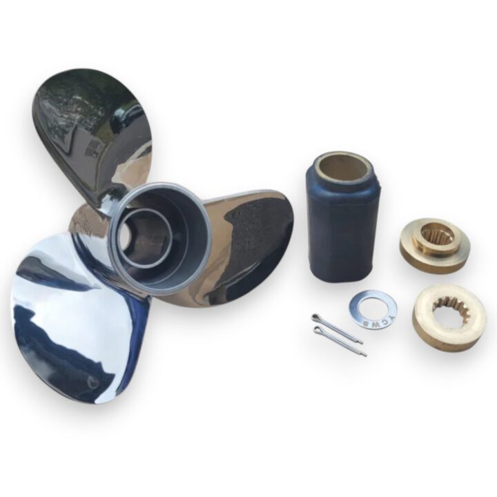 Honda 40-60hp Stella Series Stainless 3-Blade Propellers with hub and washer kit - 11 5/8" x 12"