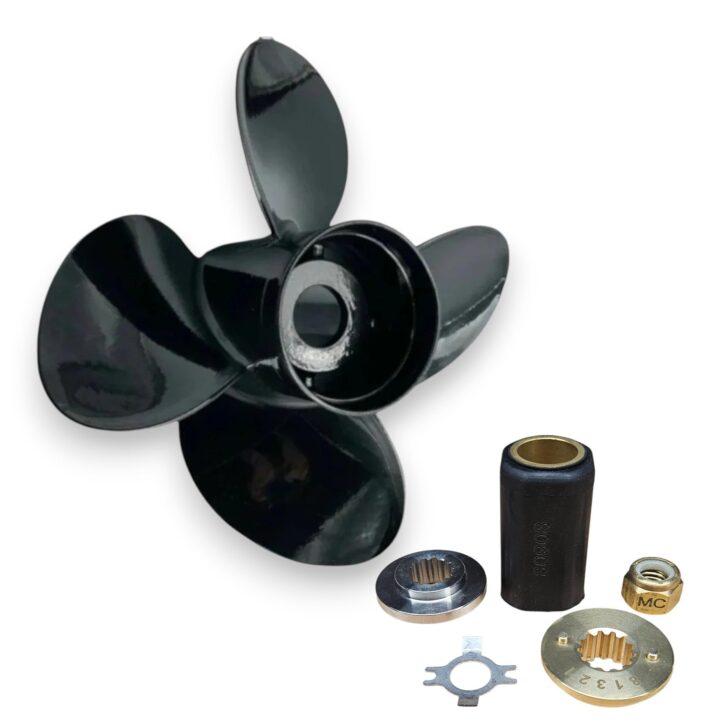 4-blade 40hp BigFoot-125hp Mercury & Mariner Megara Series Titanium Aluminium Propellers - 13.8" x 13"