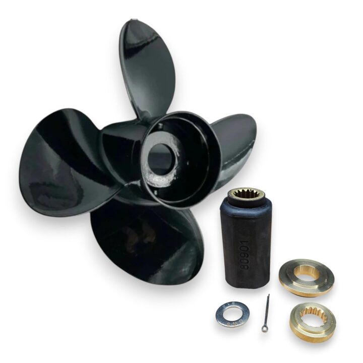 4-blade 75-140hp Tohatsu Megara Series Titanium Aluminium Propellers - 12.5" x 19"