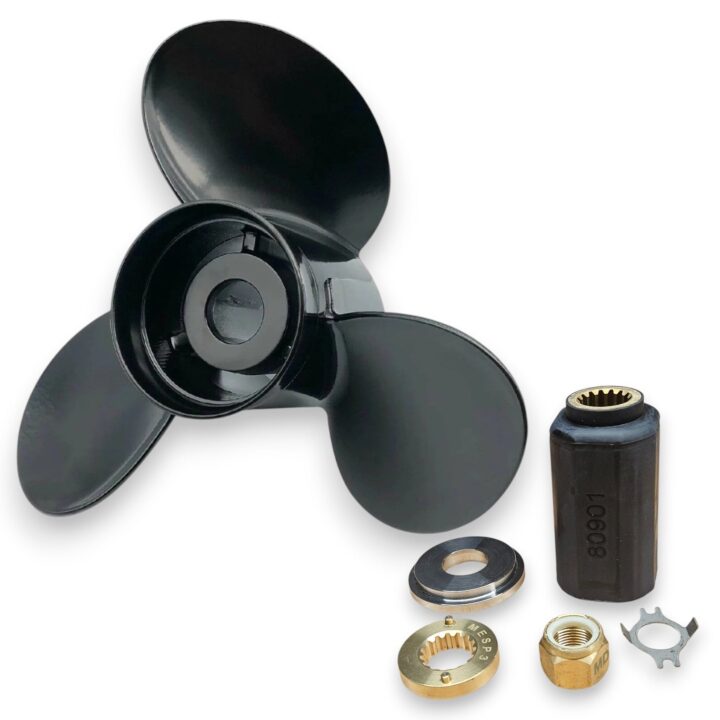 90-300hp Mercury, Mariner, MerCruiser Megara Series Titanium Aluminium 3-Blade RH Rotation Propellers - 15 1/4" x 14"