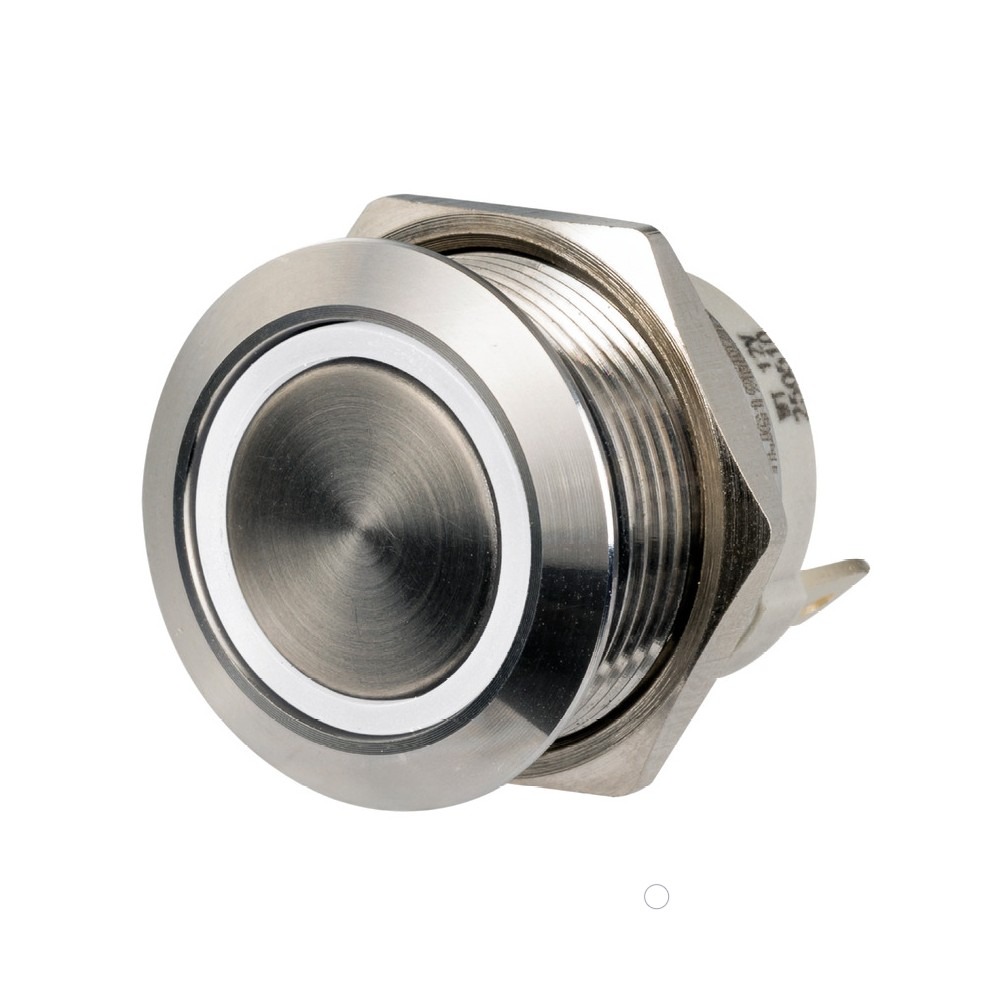 Osculati Flat Stainless Steel Switch ON-OFF – White LED – 12/24V