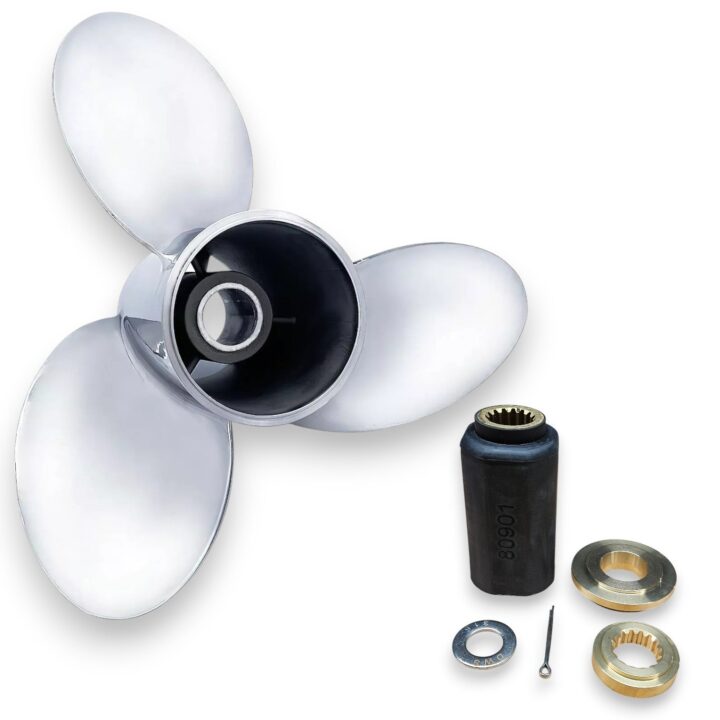 3-Blade Polished Stainless Saltist Series RH Rotation Propellers in various sizes to suit Volvo Penta SX Drives - 14 1/4" x 22"