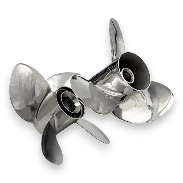 Pair of MerCruiser Bravo 3 / Yanmar ZT350/ZT370 Stern Drive Stainless Steel propellers - 15 1/2" x 26" & 14" x 26"