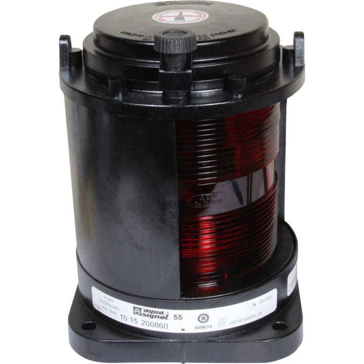 Aqua Signal 55 Port Red Navigation Light (Black Case / 24V / 25W)