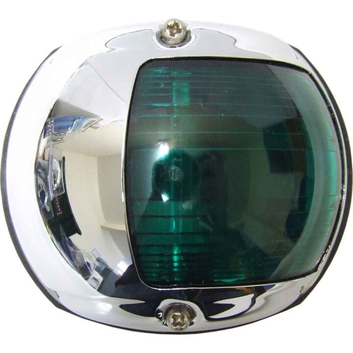 Perko 0170 Starboard Green Navigation Light (Chrome / 12V / 15W)