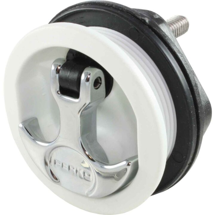 Perko 1092 Surface Mount Latch (White / Chrome Handle)