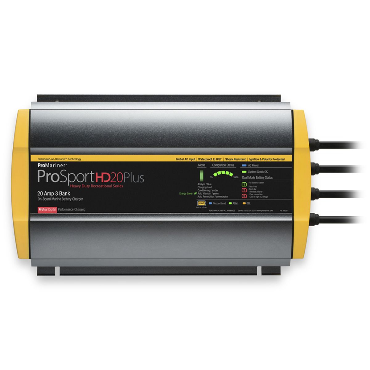 Promariner ProSportHD 20+ Battery Charger 3 Outputs (12-24-36V / 20A)