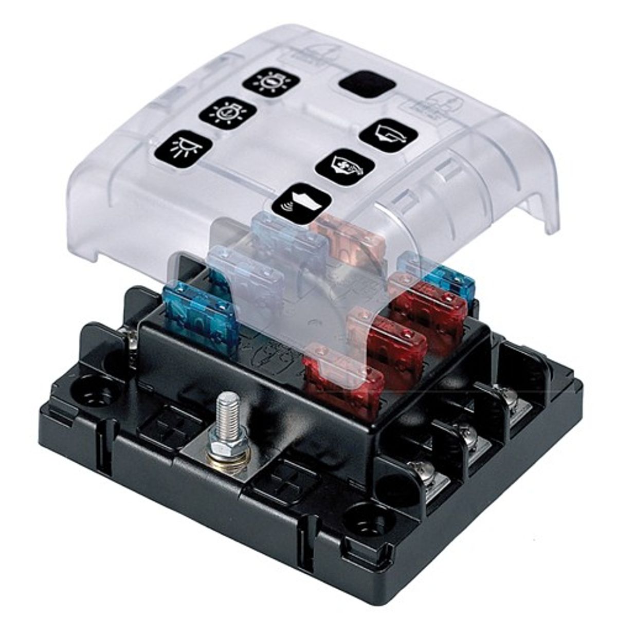 BEP ATC 6-Way Fuse Holder Quick Connect with Cover & Link