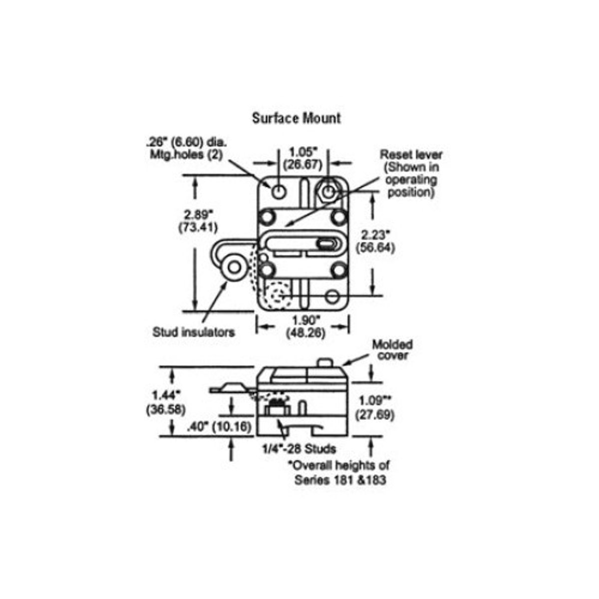 BEP Surface Mount Thermal Circuit Breaker (80A / Single Pole)