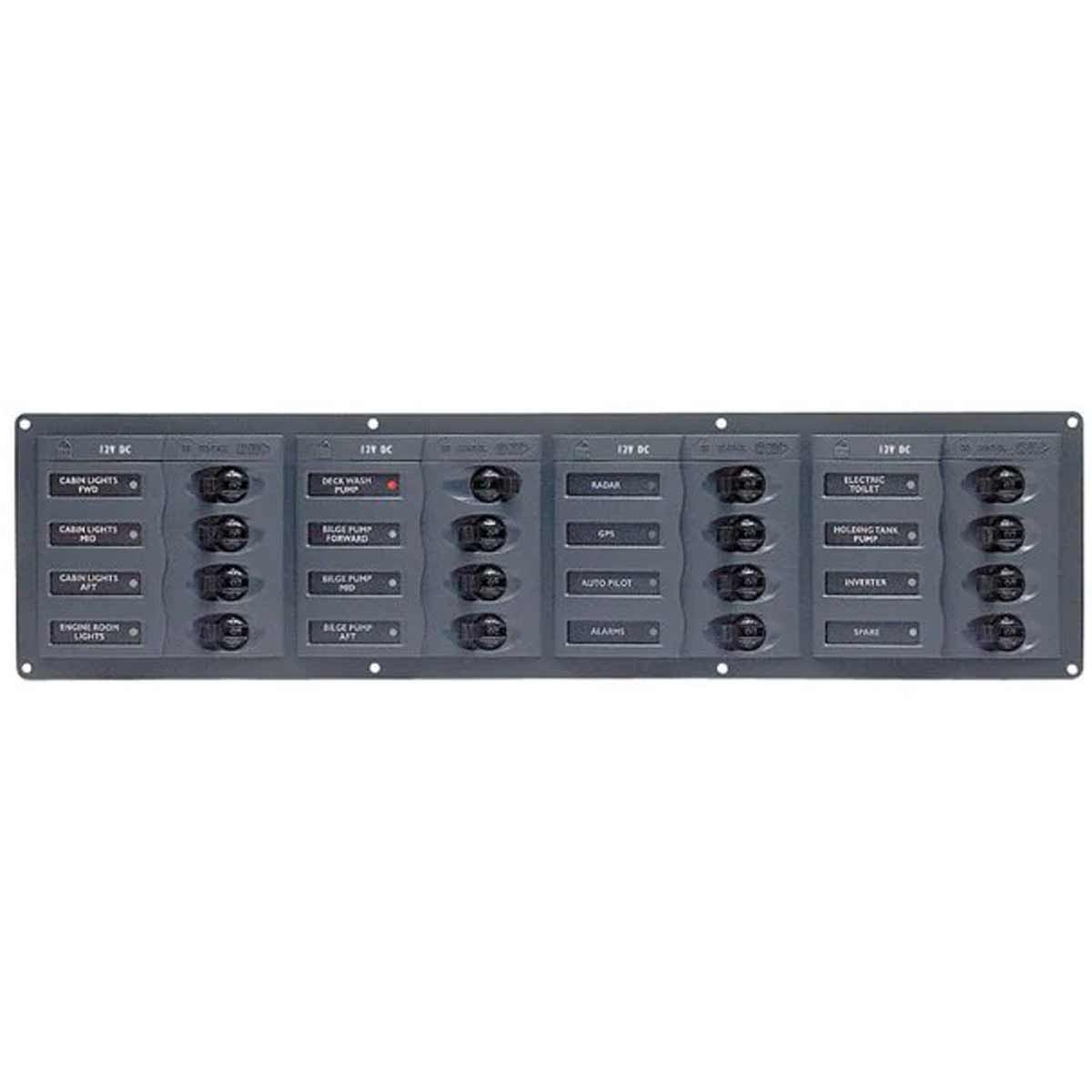 BEP 16-Way Circuit Breaker Panel Horizontal (12V DC / No Meters)