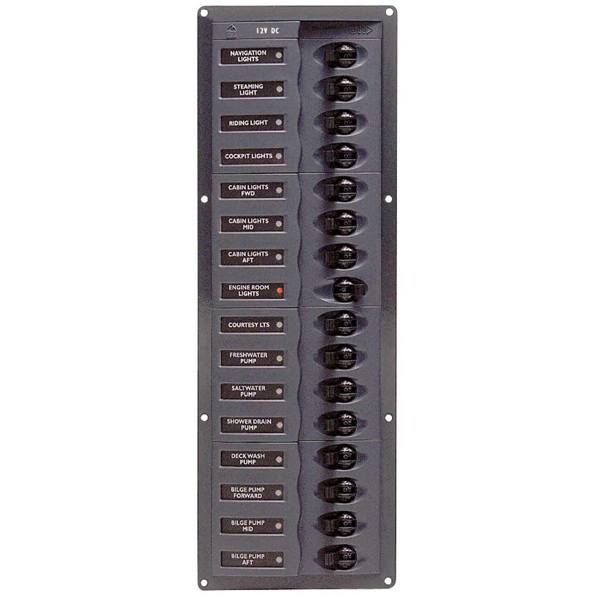 BEP 16-Way Circuit Breaker Panel Vertical (12V DC / No Meters)