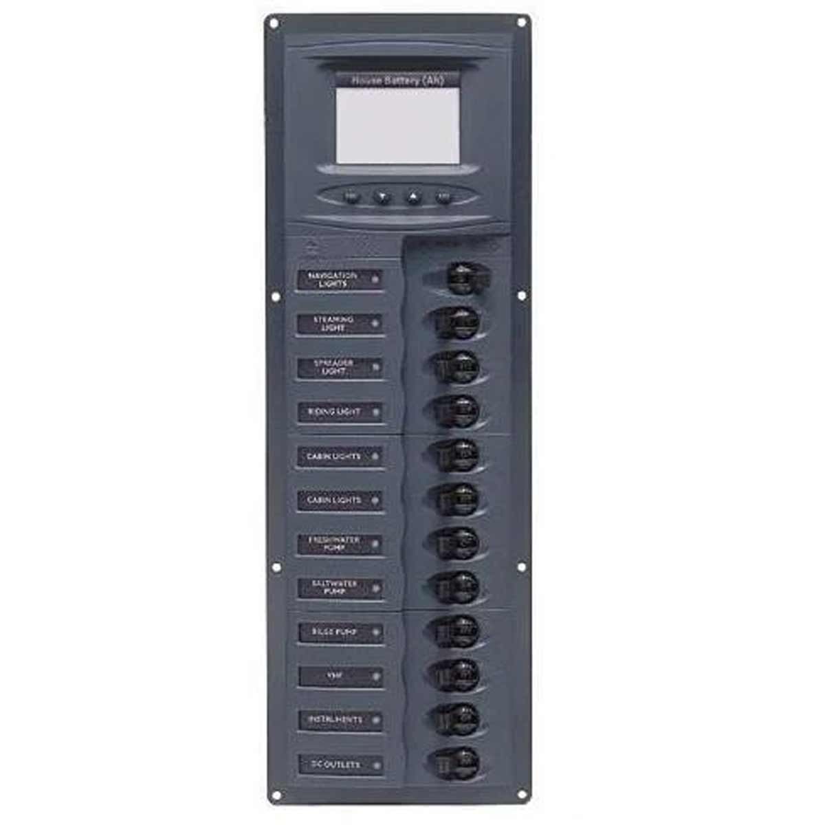 BEP 12-Way Circuit Breaker Panel Vertical (12V DC / Digital Meter)
