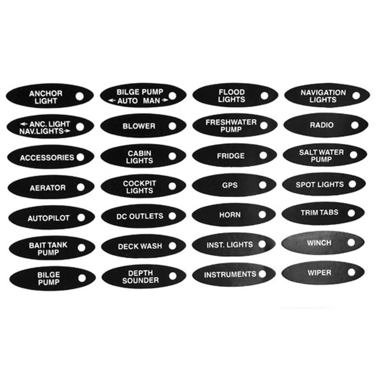 BEP Label Set-1SP for Contour Switch Panels