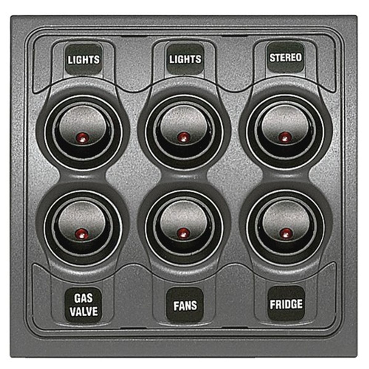 BEP 6-Way Contour Interior 1000 Series Switch Panel (12V DC)