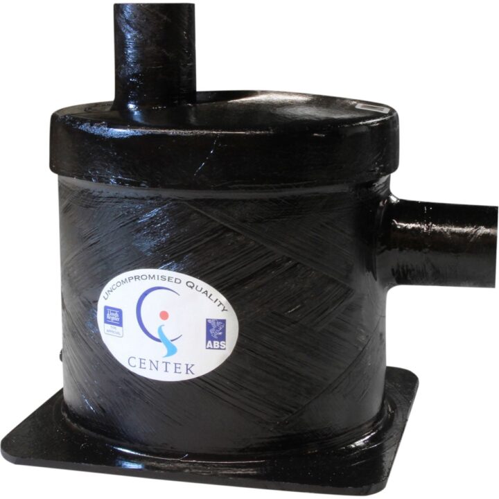 Centek Low Capacity GRP Exhaust Waterlock (Side In - Top Out / 51mm)