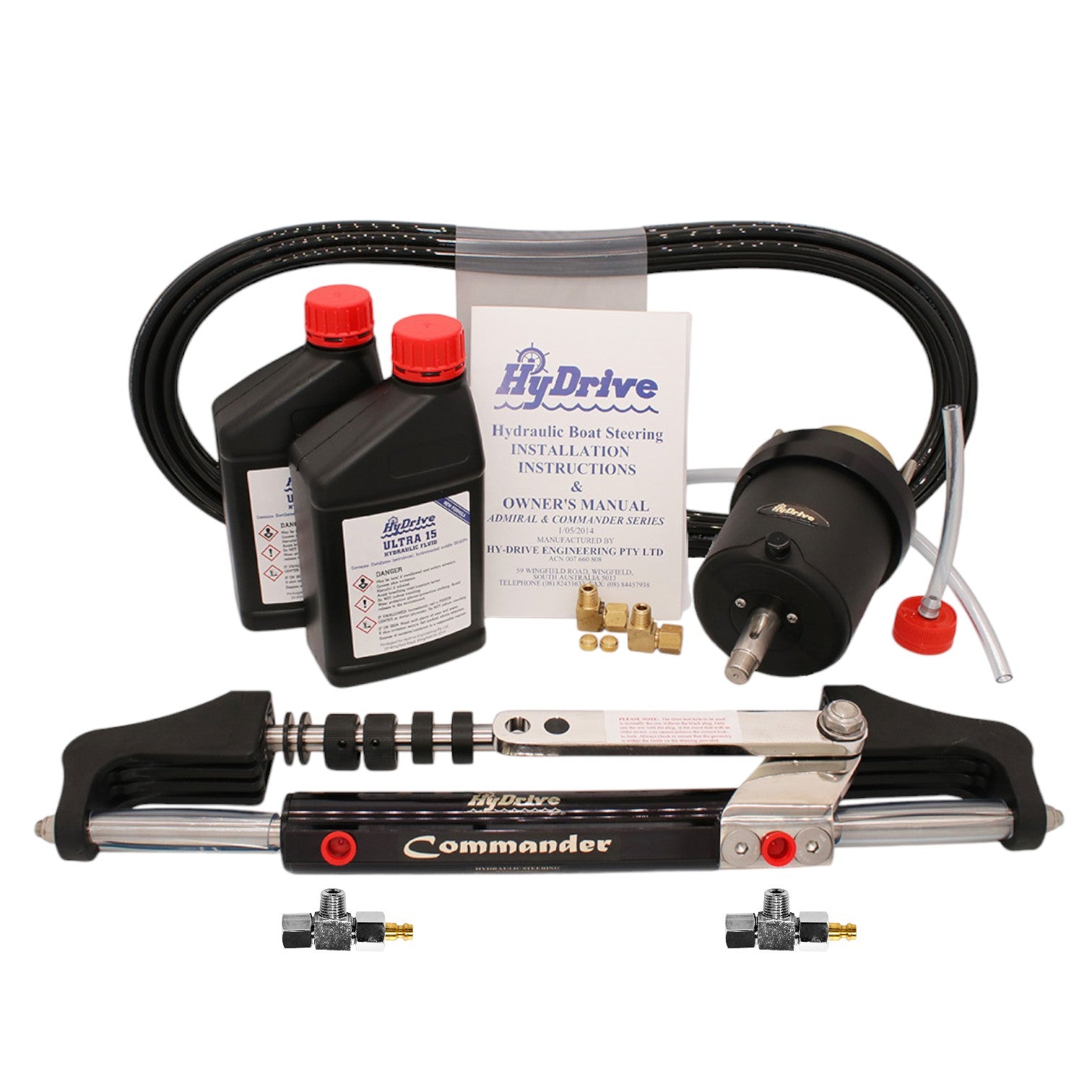 HyDrive Commander Bullhorn Steering Kit for Outboards up to 300hp (COMKIT1+)