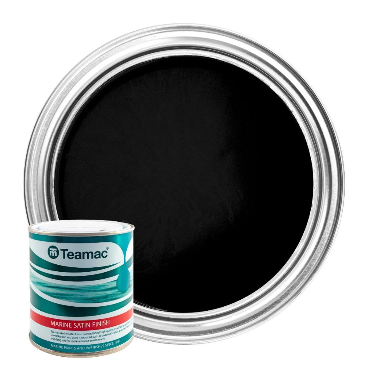 Teamac Marine Gunnel Paint in Black with Satin Finish (1 Litre)