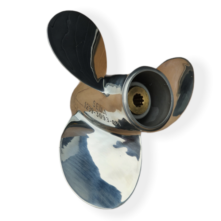 Suzuki 8-20hp Sema Series Polished Stainless 3-Blade Pressed Hub Propellers - 9 1/4" x 12"