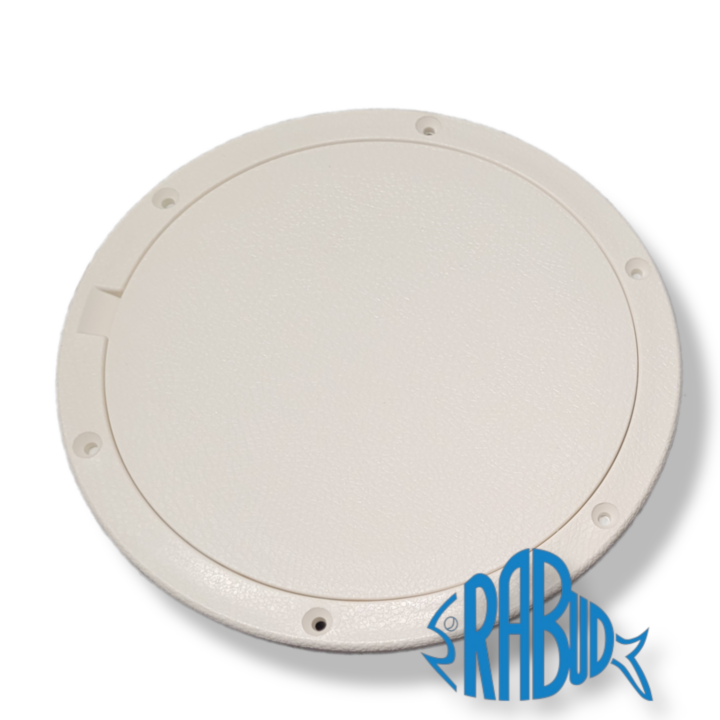 8" Heavy Duty Polypropylene Pry-Up Round Deck Plate (White)