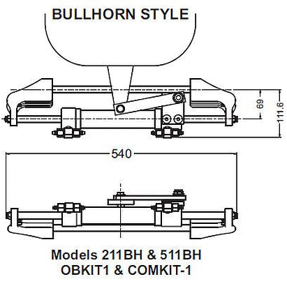 Admiral Bullhorn Steering Kit for Outboards up to 300hp (OBKIT1) - Image 2