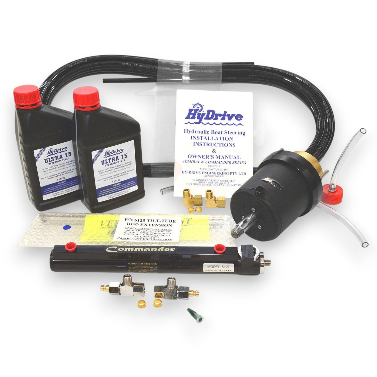 HyDrive Tilt Tube Mount Cylinder Steering Kit Up to 135hp (COMKIT-SPORT)